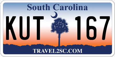 SC license plate KUT167