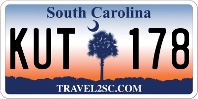 SC license plate KUT178