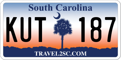 SC license plate KUT187