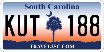 SC license plate KUT188