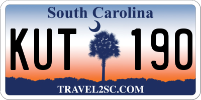 SC license plate KUT190