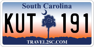 SC license plate KUT191