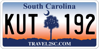 SC license plate KUT192