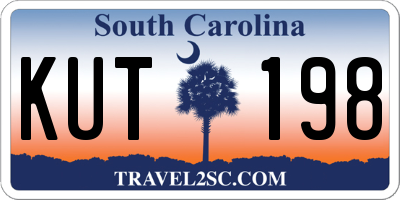 SC license plate KUT198