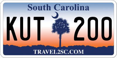 SC license plate KUT200