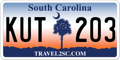 SC license plate KUT203
