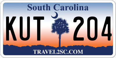 SC license plate KUT204