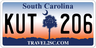 SC license plate KUT206