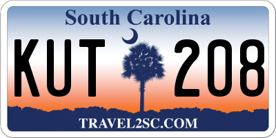 SC license plate KUT208