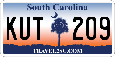 SC license plate KUT209