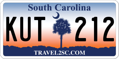 SC license plate KUT212