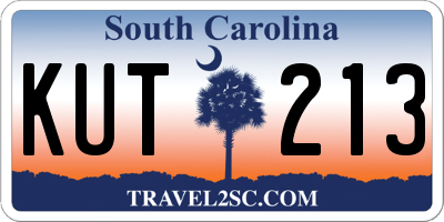 SC license plate KUT213