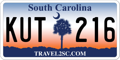 SC license plate KUT216