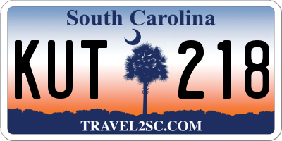 SC license plate KUT218