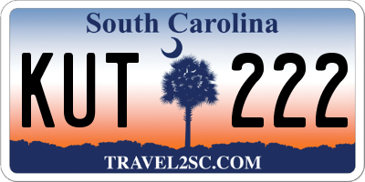 SC license plate KUT222