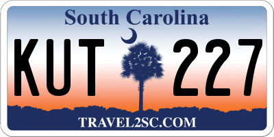 SC license plate KUT227