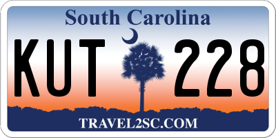 SC license plate KUT228