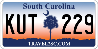 SC license plate KUT229