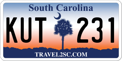 SC license plate KUT231