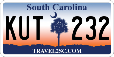 SC license plate KUT232