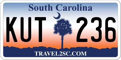 SC license plate KUT236