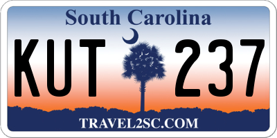 SC license plate KUT237