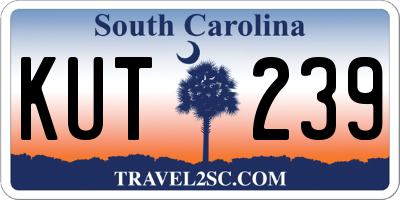 SC license plate KUT239