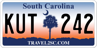 SC license plate KUT242