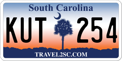 SC license plate KUT254