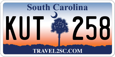 SC license plate KUT258