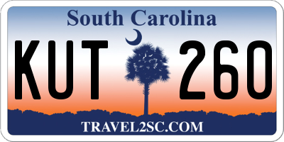SC license plate KUT260