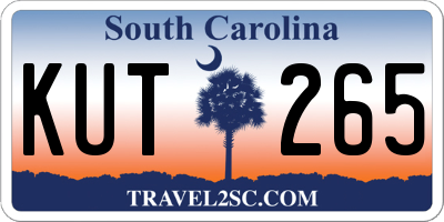 SC license plate KUT265