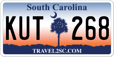 SC license plate KUT268