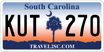 SC license plate KUT270