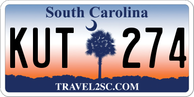 SC license plate KUT274