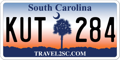 SC license plate KUT284