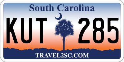 SC license plate KUT285