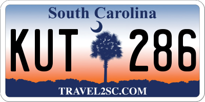SC license plate KUT286
