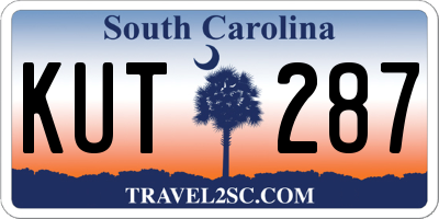 SC license plate KUT287