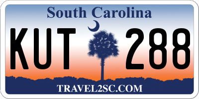 SC license plate KUT288