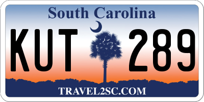 SC license plate KUT289