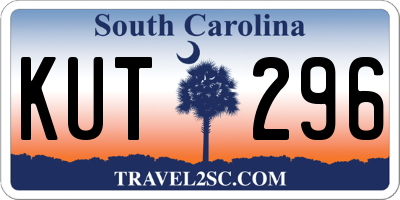 SC license plate KUT296