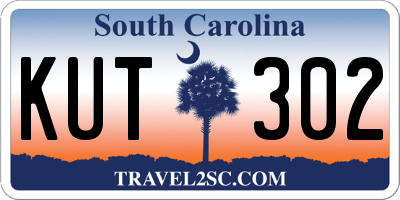 SC license plate KUT302