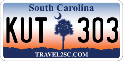 SC license plate KUT303