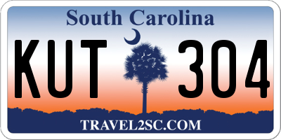 SC license plate KUT304