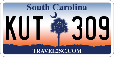 SC license plate KUT309