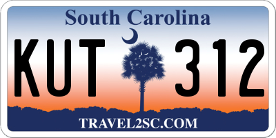 SC license plate KUT312