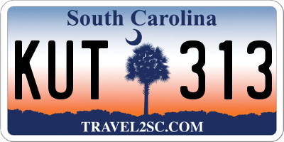 SC license plate KUT313