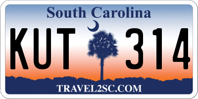 SC license plate KUT314