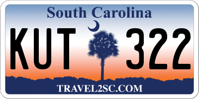 SC license plate KUT322